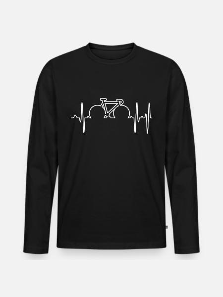 bicicletta - Maglia a manica lunga ecologica premium da uomo - nero