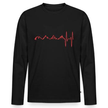 Berge - Männer Premium Bio Langarmshirt - Schwarz - Vorne - Nico (187cm)