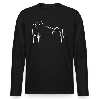 Hunter - Men's Premium Organic Long Sleeve Shirt - black - Front - Nico (187cm)