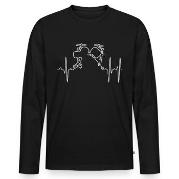 Drums - Men's Premium Organic Long Sleeve Shirt - black - Front - Nico (187cm)