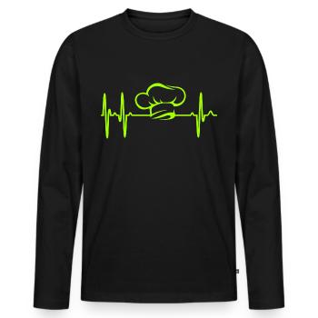 Koch Hobby Kochmütze Kochkunst Leidenschaft Arbeit - Männer Premium Bio Langarmshirt - Schwarz - Vorne - Nico (187cm)