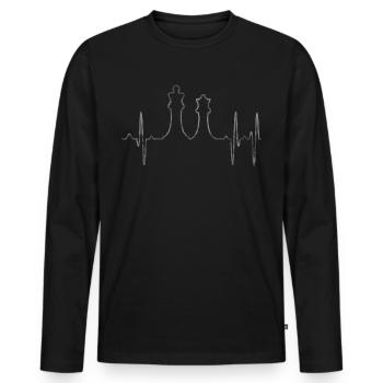 Schach - Männer Premium Bio Langarmshirt - Schwarz - Vorne - Nico (187cm)