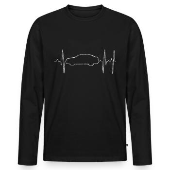 automobile - Men's Premium Organic Long Sleeve Shirt - black - Front - Nico (187cm)