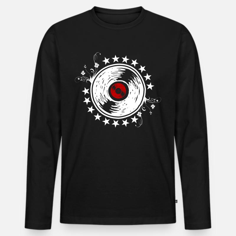 Musik CD - Männer Premium Bio Langarmshirt - Schwarz