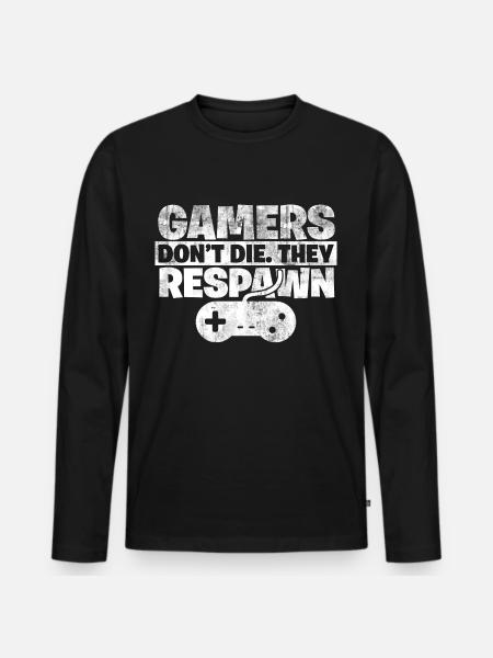 Gamer - Männer Premium Bio Langarmshirt - Schwarz