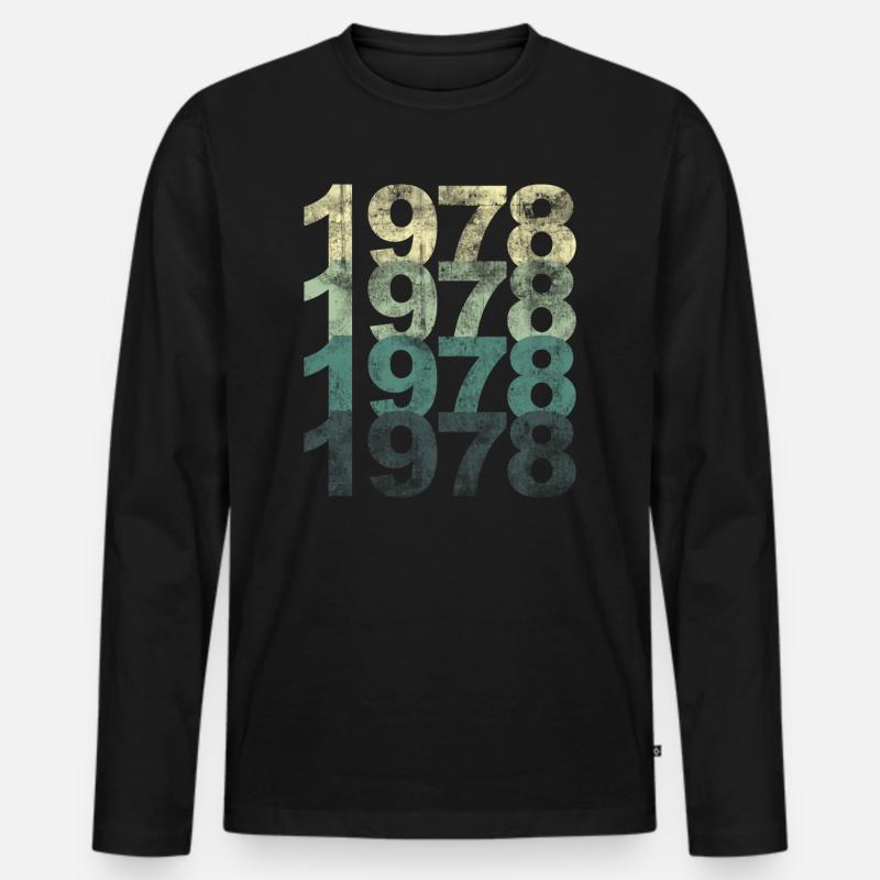 1978 - Männer Premium Bio Langarmshirt - Schwarz