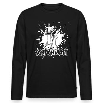 Schachmatt schachbretts Stratégie de loisirs - T-shirt manches longues Premium bio Homme - noir - Devant - Nico (187cm)