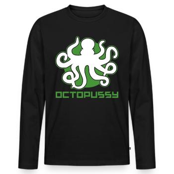 Oktopus - Männer Premium Bio Langarmshirt - Schwarz - Vorne - Nico (187cm)