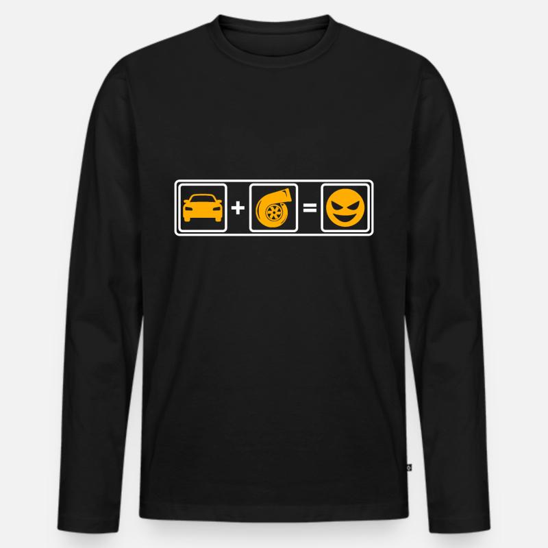 Auto Turbo - Männer Premium Bio Langarmshirt - Schwarz