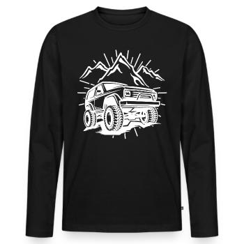 Voiture hors route - T-shirt manches longues Premium bio Homme - noir - Devant - Nico (187cm)