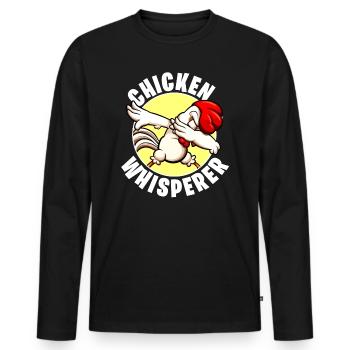 Chicken chickens chicken coop chickens poultry animal farmer - Men's Premium Organic Long Sleeve Shirt - black - Front - Nico (187cm)