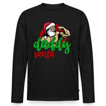 Christmas dad - Men's Premium Organic Long Sleeve Shirt - black - Front - Nico (187cm)