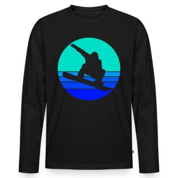 Winter Snowboard - Männer Premium Bio Langarmshirt - Schwarz - Vorne - Nico (187cm)