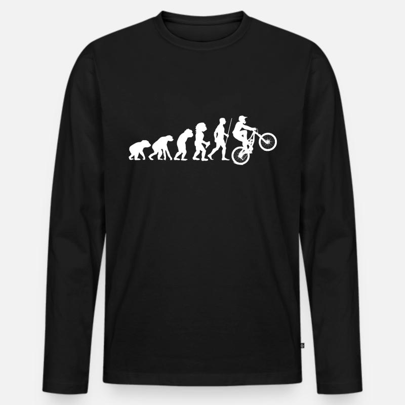 Fahrrad Evolution - Männer Premium Bio Langarmshirt - Schwarz