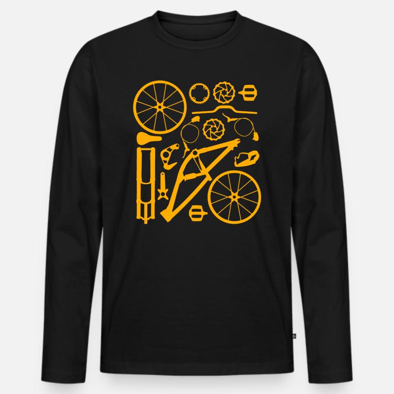 Fahrrad - Männer Premium Bio Langarmshirt - Schwarz