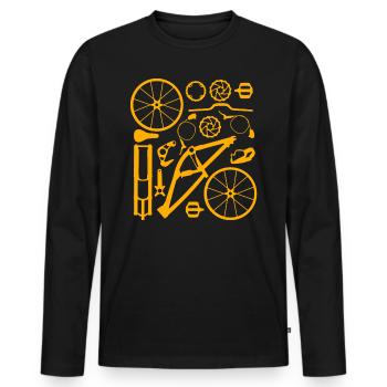 Vélo Mécanique Tournevis Mécanique Hobby - T-shirt manches longues Premium bio Homme - noir - Devant - Nico (187cm)