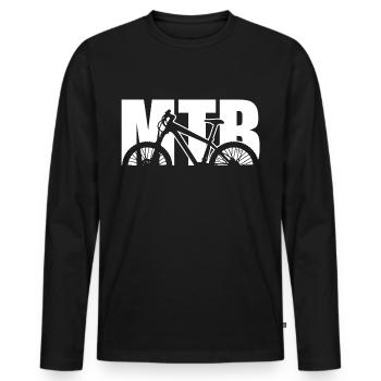Bike Mountain Bike MTB Biker Hobby Passion - Men's Premium Organic Long Sleeve Shirt - black - Front - Nico (187cm)