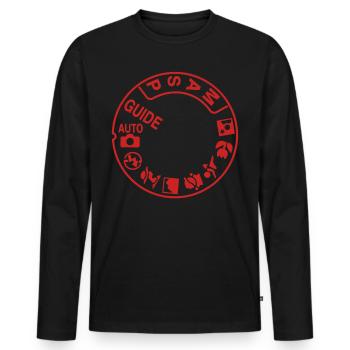Kamera - Männer Premium Bio Langarmshirt - Schwarz - Vorne - Nico (187cm)