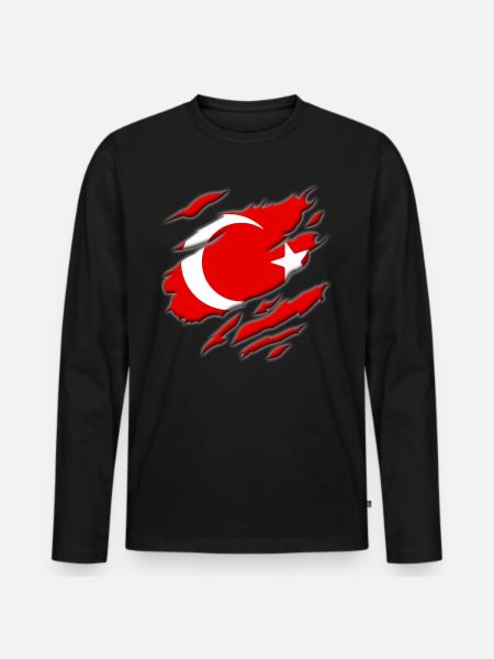 Türkei - Männer Premium Bio Langarmshirt - Schwarz