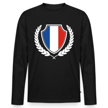 Frankreich - Männer Premium Bio Langarmshirt - Schwarz - Vorne - Nico (187cm)