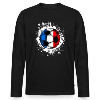 Drapeau drapeau france - T-shirt manches longues Premium bio Homme - noir - Devant - Nico (187cm)