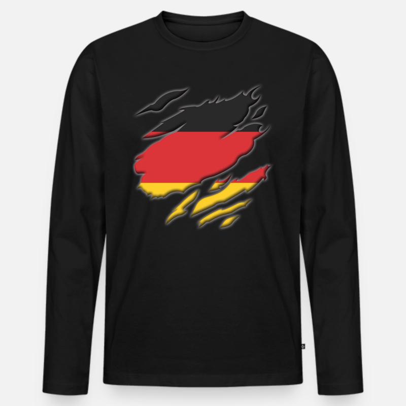 Deutschland - Männer Premium Bio Langarmshirt - Schwarz