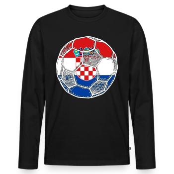 Croatie Football - T-shirt manches longues Premium bio Homme - noir - Devant - Nico (187cm)