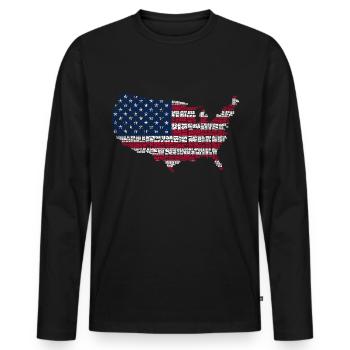 USA Amerika Flagge Fahne Amerikanischer Stolz - Männer Premium Bio Langarmshirt - Schwarz - Vorne - Nico (187cm)
