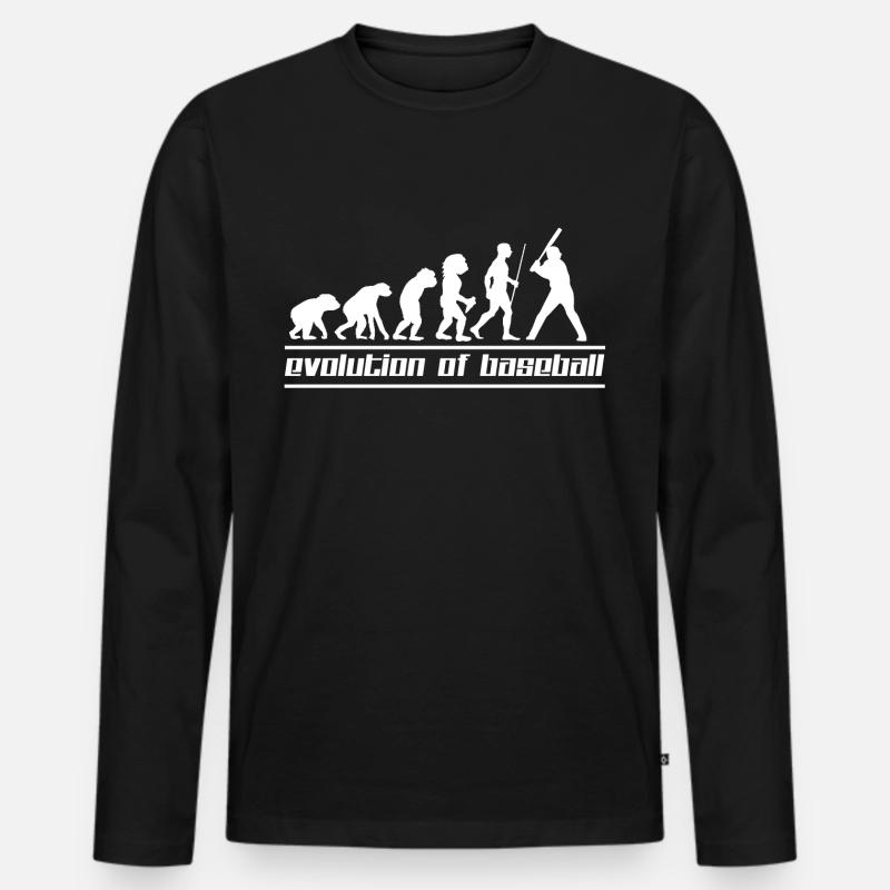 Baseball - Männer Premium Bio Langarmshirt - Schwarz