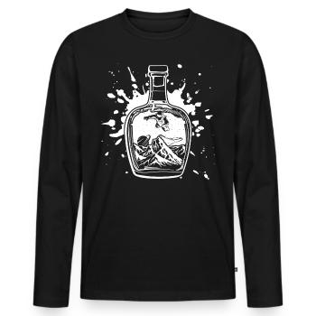 Flasche Flaschenpost Wasser Geheim Post Strand - Männer Premium Bio Langarmshirt - Schwarz - Vorne - Nico (187cm)