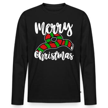 Joyeux Noël foulard Noël Marché de Noël - T-shirt manches longues Premium bio Homme - noir - Devant - Nico (187cm)