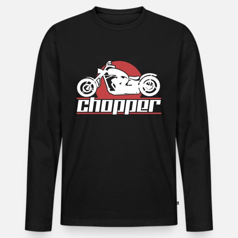 Motorrad Chopper - Männer Premium Bio Langarmshirt - Schwarz