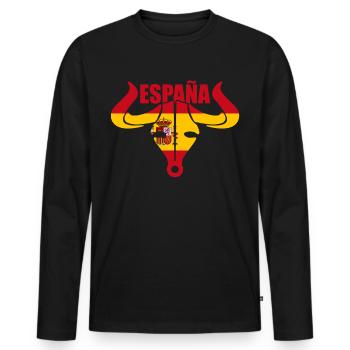 Espagne Tauromachie Torero Matador Espagnol - T-shirt manches longues Premium bio Homme - noir - Devant - Nico (187cm)