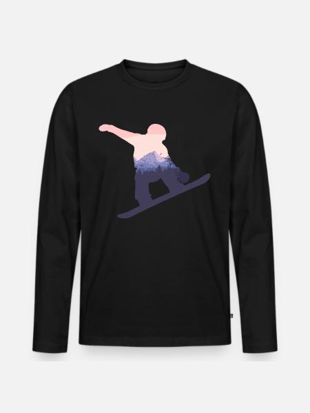 Snowboard - Männer Premium Bio Langarmshirt - Schwarz