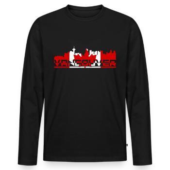 Canada Vancouver - T-shirt manches longues Premium bio Homme - noir - Devant - Nico (187cm)