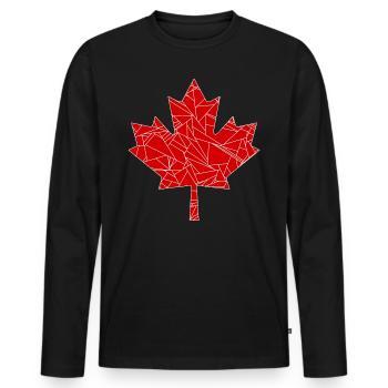 Canada Maple Leaf Maple Tree North America Ice Hockey - Men's Premium Organic Long Sleeve Shirt - black - Front - Nico (187cm)
