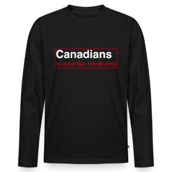 Kanada - Männer Premium Bio Langarmshirt - Schwarz - Vorne - Nico (187cm)