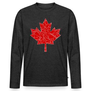 Feuille d'érable du Canada - T-shirt manches longues Premium bio Homme - anthracite chiné - Devant - Nico (187cm)