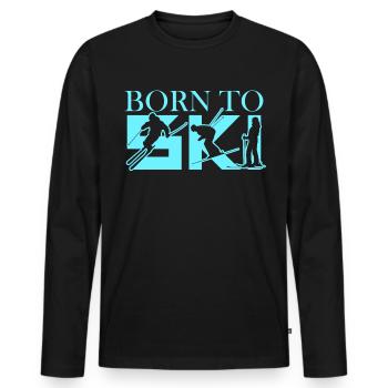 Ski - T-shirt manches longues Premium bio Homme - noir - Devant - Nico (187cm)
