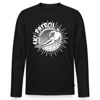 Ski - Männer Premium Bio Langarmshirt - Schwarz - Vorne - Nico (187cm)