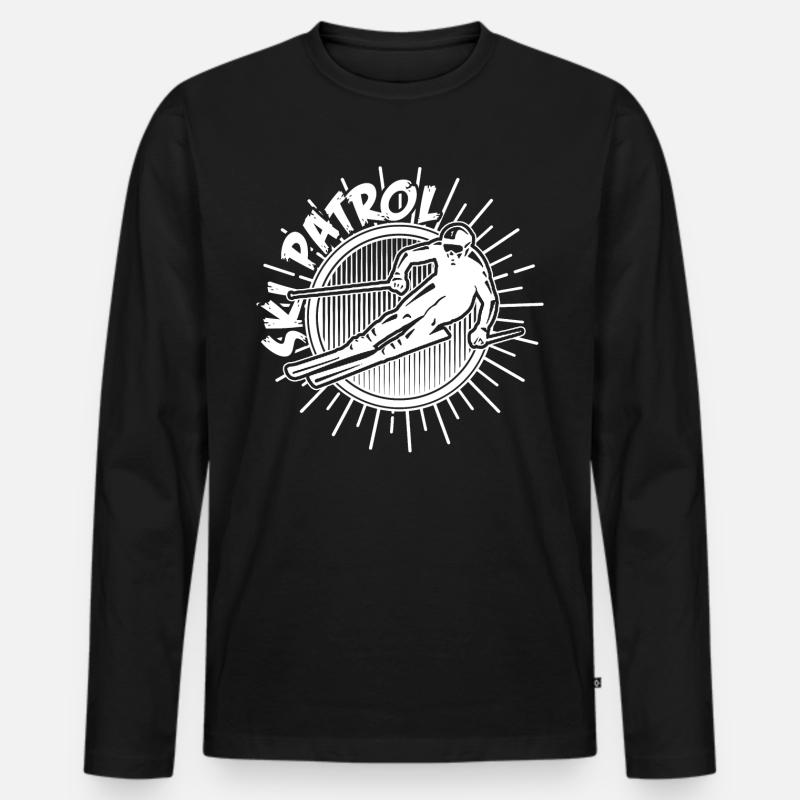 Ski - Männer Premium Bio Langarmshirt - Schwarz