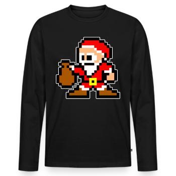 Weihnachten - Männer Premium Bio Langarmshirt - Schwarz - Vorne - Nico (187cm)