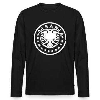 Albanie origine de la patrie de l'aigle albanais - T-shirt manches longues Premium bio Homme - noir - Devant - Nico (187cm)