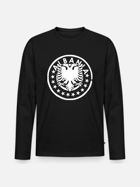 Albanien - Männer Premium Bio Langarmshirt - Schwarz