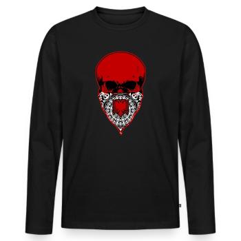 Albanie crâne nation d'origine de l'aigle albanais - T-shirt manches longues Premium bio Homme - noir - Devant - Nico (187cm)