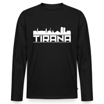 Albania - Men's Premium Organic Long Sleeve Shirt - black - Front - Nico (187cm)