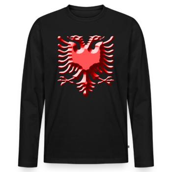 Albania - Men's Premium Organic Long Sleeve Shirt - black - Front - Nico (187cm)