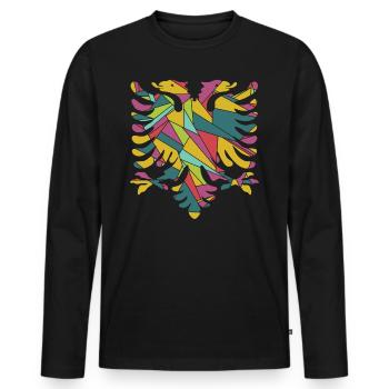 Albania - Men's Premium Organic Long Sleeve Shirt - black - Front - Nico (187cm)