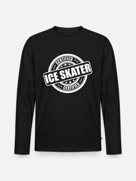 Schlittschuh - Männer Premium Bio Langarmshirt - Schwarz