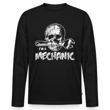 Mechaniker - Männer Premium Bio Langarmshirt - Schwarz - Vorne - Nico (187cm)